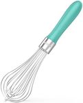 U-Taste Kitchen Whisk Egg Beater: 18/10 Stainless Steel Balloon Whisk, Heavy Duty Metal Whisk, Manual Mixing Tool with 8 High-Flex Wires for Stirring, Blending Sauce, Batter (M, Aqua Sky)