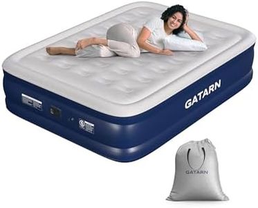 Gatarn King Inflatable Mattress, Air Bed with a Built-in Electric Pump, Self-Inflation/Deflation Blow Up Airbed for Guest, Camping & Home Use 203x152x46cm