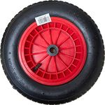 14"/ 35.56Cm Pneumatic 3.50-8 Wheelbarrow Wheel Pneumatic Sack Truck Trolley Wheel Puncture Proof Tyre Complete for Garden Trolley Barrow Trailer Truck Red & Black