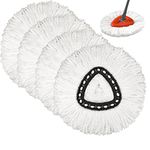 4 Pcs Spin Mop Heads Refill for Vileda Spin Mop, Easy Cleaning Spin Mop Replacement, White Microfiber Spin Mop Head Replacement for Floor Cleaning,Triangle Shape