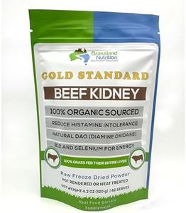 GRASSLAND NUTRITION 100% Organic Australian Beef Kidney (Freeze Dried) - High in B12 and Selenium, DAO (120G Powder)