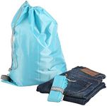 Travel Nylon Laundry Bag with Drawstring Closure / Foldable, Compact, Lightweight, Small Travel Size for Suitcase (22” X 16”) / Packable Dirty Clothes Pouch for College Dorm, Camp, Road Trip, Cruise or Gym / Ideal for Women, Men, Kids or Baby