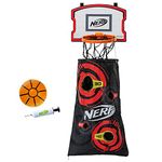 NERF Basketball Hoop Hamper - Laundry Layup Over the Door Basket + Shooting Target - Mini Hoop Hamper + Basketball Set