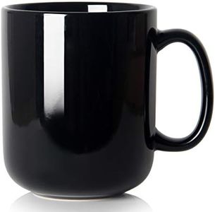 20 OZ Large Coffee Mug, Smilatte M016 Plain Ceramic Boss Big Tea Cup with Handle for Dad Men, Black