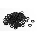 Sourcingmap M5 x 10mm x 1mm Black Zinc Plated Flat Washers Gaskets Spacers 100PCS