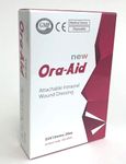 Ora-Aid Attachable Intraoral Wound Dressing, Protect Intraoral Wounds from Food & Bacteria, Protect Suture Thread from Tongue Irritation, Self Adhesive with Saliva, (25x15mm)