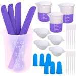 Silicone Measuring Cups Resin Supplies Molds,Blade-Shaped Epoxy Resin Stir Sticks,250ml,100ml Resin Mixing Cups and Tools Kits for Jewelry Resin Casting Molds Making