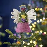 Ginger Ray Felt Angel Christmas Tree Topper Decorative Accessory