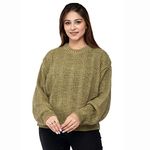 Wool Jai Geeta Hosiery Mills Launches And Knitted Round Neck Women's Sweater And These Can Be Paired With Jeans And Legging In Winter Season, Trendy, Fashionable Solid (L - 36, Pista Green)