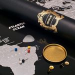 XL Detailed Scratch Off World Map – Scratchable World Map Poster in Black & Silver – Premium Extra-Large Travel Map – Huge Scratch Off Map of the World with Accessories