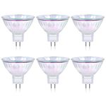 MR16 Halogen Light Bulb 50W GU5.3 2 Pin Base, 12V 3000K Warm White Spotlight 36°Beam Angle 4000 Hours Lifespan Dimmable MR16 Halogen Bulb Dichroic -6Pack