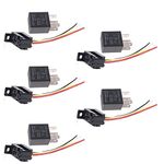 ESUPPORT Car Relay 12v 30a Spst 4pin Socket Pack of 5