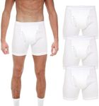 Andrew Scott Big & Tall Men's 6 Pack Cotton Boxer Briefs, 3 Pack - Bright White, Medium