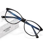 Madison Avenue Blue Light Blocking Glasses Anti Eyestrain UV Glare Blue Light Glasses for Women TV Phone Computer Gaming Eyeglasses (Black)