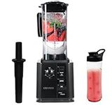 CRANDDI Commercial Kitchen Blender, High Power Professional Countertop Blender 1800W, High-speed Home and Commercial Blender 80oz for Blending Shakes and Smoothies, Self-Cleaning, K95 Black