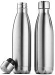 FINEDINE Insulated Stainless Steel Water Bottle - Set of 2 (503 ml) - Double-Walled Vacuum Insulated Water Bottle, Keeps Drinks Hot for 12 Hours - Leak Proof