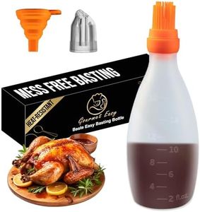 Silicone Basting Brush for Cooking - Oil Dispenser with Brush, All in One Oil Brush for Cooking, BBQ Brush, BBQ Mop -Smoker Accessories Gifts for Men - Sauce Brush for Cooking - Grilling Tool(Orange)