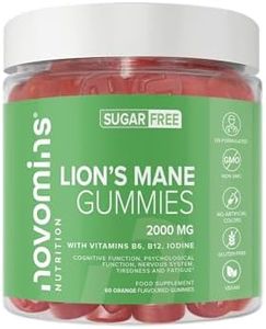 Novomins Lion’s Mane Gummies - Sugar Free – High Strength Lions Mane Mushroom Supplement – with Vitamin B6, B12 & Iodine – Mental Performance & Nervous System - Vegan- Gluten Free