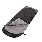 Sleeping Bag 3 Seasons (Summer, Spring, Fall) Warm & Cool Weather - Lightweight,Waterproof Indoor & Outdoor Use for Kids, Teens & Adults for Camping Hiking, Backpacking and Survival (Black Grey)