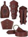 qqpouc Renaissance Accessories,Renaissance Belt,Medieval Belt Pouch,Leather Wrist Guards Medieval Costume for Halloween