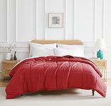 Southshore Fine Living, Inc. California/King Size Comforter, Pet Hair Resistant Bedding Comforters, Easy Care Oversized Down-Alternative Red Comforter, King Size Bedspread, Chili Pepper