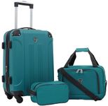 Travelers Club Sky Luggage Set, Teal, 3 Piece Set, Chicago Hardside Expandable Spinner Luggage