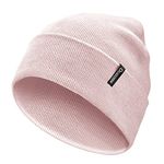 Ocatoma Beanie for Men Women Acrylic Knit Cuffed Slouchy Men's Daily Warm Hat Toque Unisex Gifts for Men Women Boyfriend Him (Pink)