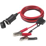 Car Cigarette Lighter Alligator Clips Extension Cable - 12ft / 3.6m Clip-on Plug Socket Outlet Dustproof Waterproof Safety Adapter 12V/24V Extension Cord with Fuse Holder Power for Car Charging