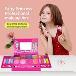 Non Toxic Girls Makeup Kit for Kids Washable Fashion Makeup Set Girls Play Cosmetics Set, Kids Makeup Kit for Girls Princess Real Washable Cosmetic 3+ Year Old Girl Birthday Gifts Pretend Play Toys for Girls 8-10 with Mirror