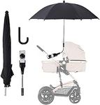 ROCKY&CHAO Pram Parasol Universal - 75 CM Baby Pram Umbrella - 50+ UV Protection Umbrella with Adjustable Fixing Clamp & Free Umbrella Handle for Pram, Stroller, Pushchair and Buggy - Black