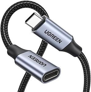 UGREEN USB C Extension Cable 10Gbps USB 3.2 Gen 2 Type C Male to Female Extender Cord Nylon Braided 100W Fast Charge 4K 60Hz Video Display Lead Compatible with iPhone 16, MacBook/iPad Pro Air (1M)