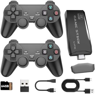 New Retro Classic Wireless TV Game Console Stick 4K, with Built-in 9+ Emulators, 22,000+ Games, 4K HDMI Output & 2.4GHz Wireless Controller, Nostalgic Gaming I Retro GameI(for Kids)