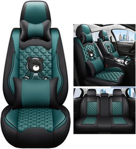 Uomeng Set Completo di Coprisedili Auto Universale | 2 Copri Sedile Auto Anteriori e 3 Copri Sedili per Auto Posteriori | Coprisedile Auto Compatibile con Airbag Laterale, Verde Lusso