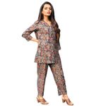 Leriya Fashion Ethnic Co Ord Set For Women | Western Co-ord Set For Women | Formal Co Ord Set For Women | Nightwear Co Ord Set For Women (X-Large, Grey)