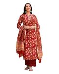 FABNEX Cotton Blend Kurta Set For Women | Women Kurta | Women Kurta Sets Kurtis | Women Kurta Pant Set | Women Kurta Pant Set Women Kurti Set With Pant (K-49-50,M, Red)