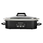 MAGNIFIQUE Small 4 Quart Casserole Programmable Slow Cooker with Ceramic Baking Dish - Perfect Kitchen Small Appliance for Family Dinners, Oven Safe and Durable Bakeware for Lasagna, Roasts