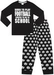 Boys Born To Play Football Forced To Go To School Long Cotton Pyjama Set (13-14 Years) Black