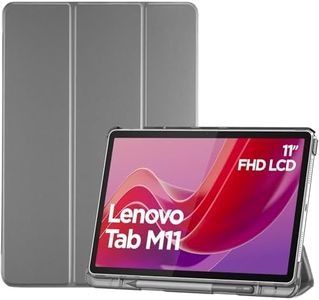 ProCase Smart Case for Lenovo Tab M11 11" 2024 TB330FU with Pen Holder, Slim Stand Tri-Fold Hard Shell Protective Tablet Cover Translucent Back Case Support Auto Wake/Sleep -Grey