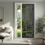 Custom Size Retractable Screen Door with Aluminum Frames and Durable Mesh Keeps Bugs Out No Drill Installation (White Frame)