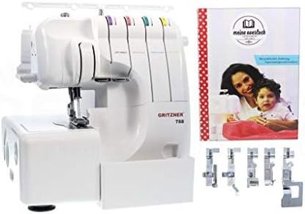 Gritzner 788 Overlock mit LED Beleuchtung + E-Book "Meine Overlock" + 5 Sondernähfüße + Abfallbehälter