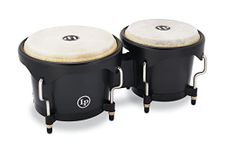 Latin Percussion Discovery Series 6-1/4-inch and 7 1/4-inch Bongo with Free Carrying Bag Drum, Onyx, (LP601D-OX-K)