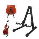 FETLLESN Adjustable Cello Stand,A-Frame Folding Cello Support Stand Compatible for Violin 1/8-4/4 Cellos Guitars Electric Bass Electric Guitar Stand Acoustic, Black