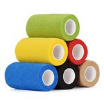 SEADESKY 6 Roll Cohesive Bandages 4 Inch Self Adhesive Bandage Wrap Elastic Bandage for Sports Tape for Wrists Ankle Self Adherent Bandage Pet Vet Wrap for Horse Dog