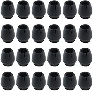 Antrader 24pcs Silicone Black Furniture Pads with Felt Pads Floor Protectors Non-slip Sofa Chair Table Glides Feet Caps Fit Round Diameter 6/16 to 5/8 (1.2-1.6cm)