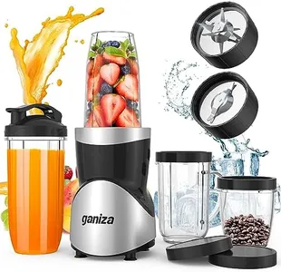 Ganiza Smoothie Blender, 900W Blender for Shakes and Smoothies, 15-Piece Personal Blender and Grinder Combo for Kitchen, Smoothies Maker with 4 BPA-Free Portable Blender Cup, Nutritious Recipe