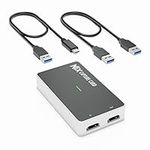 Plugable HDMI Video Capture Card, USB 3.0 or USB C, Record, Stream and Go Live with DSLR, 1080P 60FPS with HDMI Pass Through - Compatible with Windows, Mac OS, Linux, OBS Streaming