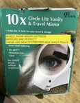 Floxite Circle Lighted and folding Vanity & Travel 10x Mirror (Pack of 1)