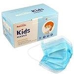 Disposable Face Masks for kids Protective Nose & Mouth Coverings with 3-Layer Shield, High Filterability for Kids Protection (Blue Color (50 Pcs) Masks)