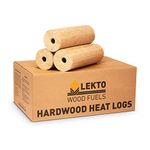 Lekto Woodfuels Hardwood Heat Logs - 4 x 20 kg (40 Logs), Fire Logs for Wood Burners, Log Stoves, Ovens, Fire Pits or Fireplace | Less than 9% Moisture | Easy to Light with Reduced Ash | Eco Friendly