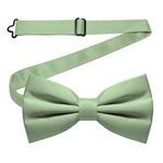 JEMYGINS Solid Color Pre-tied Bow Tie Adjustable Bowtie for Men, Sage Green2, Uniform Size